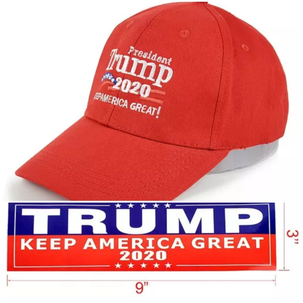 Trump hat with bumper sticker